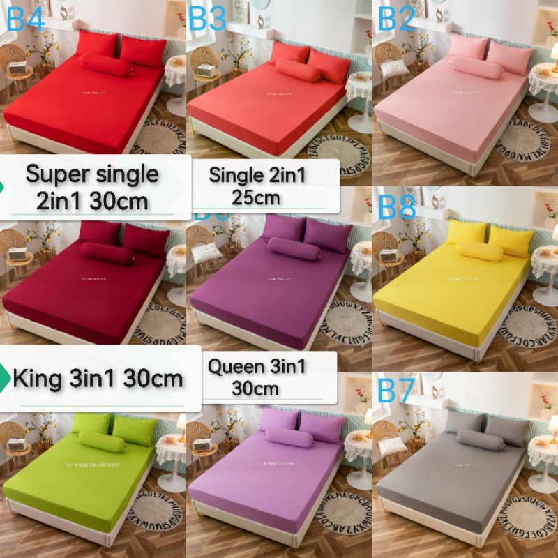 READY STOCK premium cotton 900tc Aloe cotton single, super single, queen, king, bolster case
