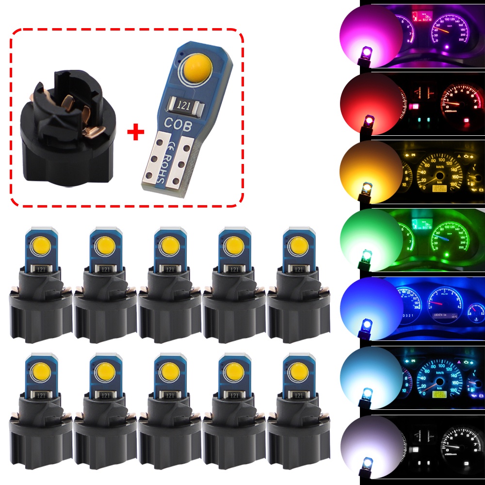 1PCS T5 Led Meter Bulb with Twist Sockets Super Bright W3W W1.2W 2SMD ...