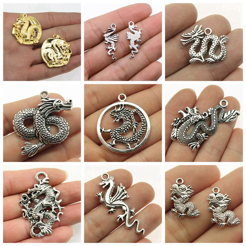Dragon Charms For Jewelry Making Handmade Diy.