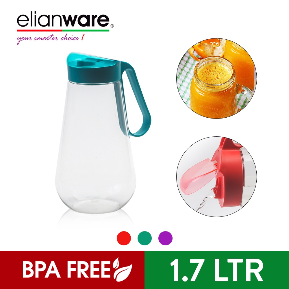 2Pcs Fridge Jug Juice Container Filter Lid 1.5L+2L Plastic Water Pitchers  Heat Resistant Refrigerator Cold Kettle Clear Fridge