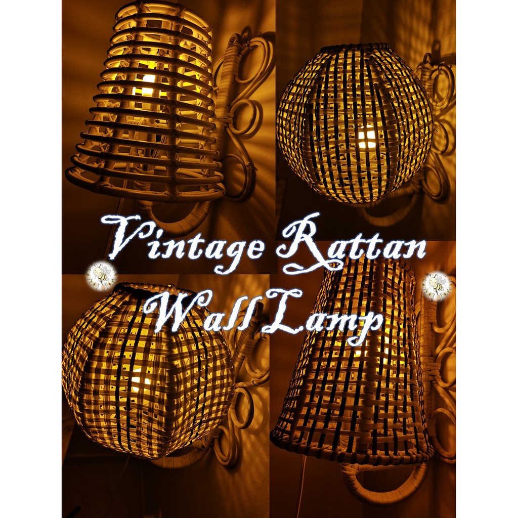 [Cheerfulbee] Rattan Wall Lamp Single Light Living Room Hotel ...
