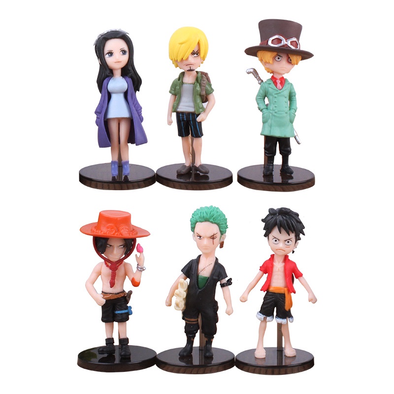 6Pcs/Set Japan Anime One Piece Monkey D Luffy Roronoa Zoro Nico Robin Miss  Sanji Ace PVC Action Figures Model Dolls Collections Toys Gifts