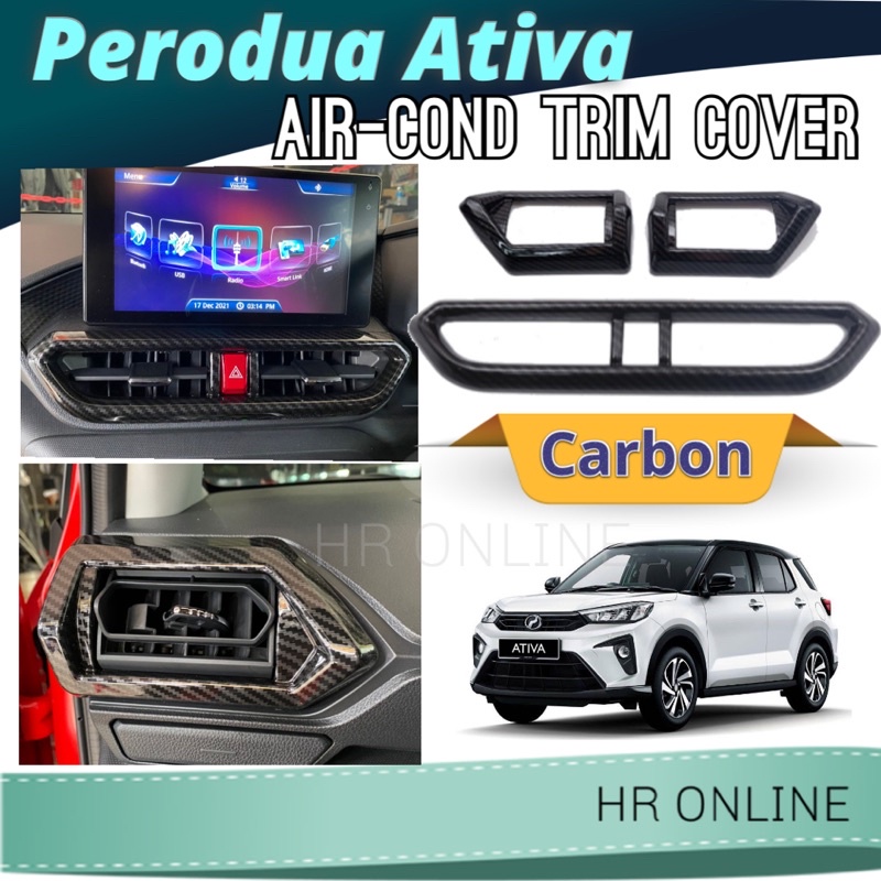Perodua Ativa Air Con Vent Cover Aircon Carbon Glossy | Shopee Malaysia