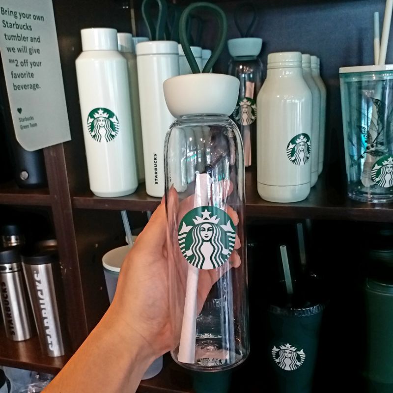 Starbucks Water Bottle 18 oz Tumbler Plastic Siren Mint Lid