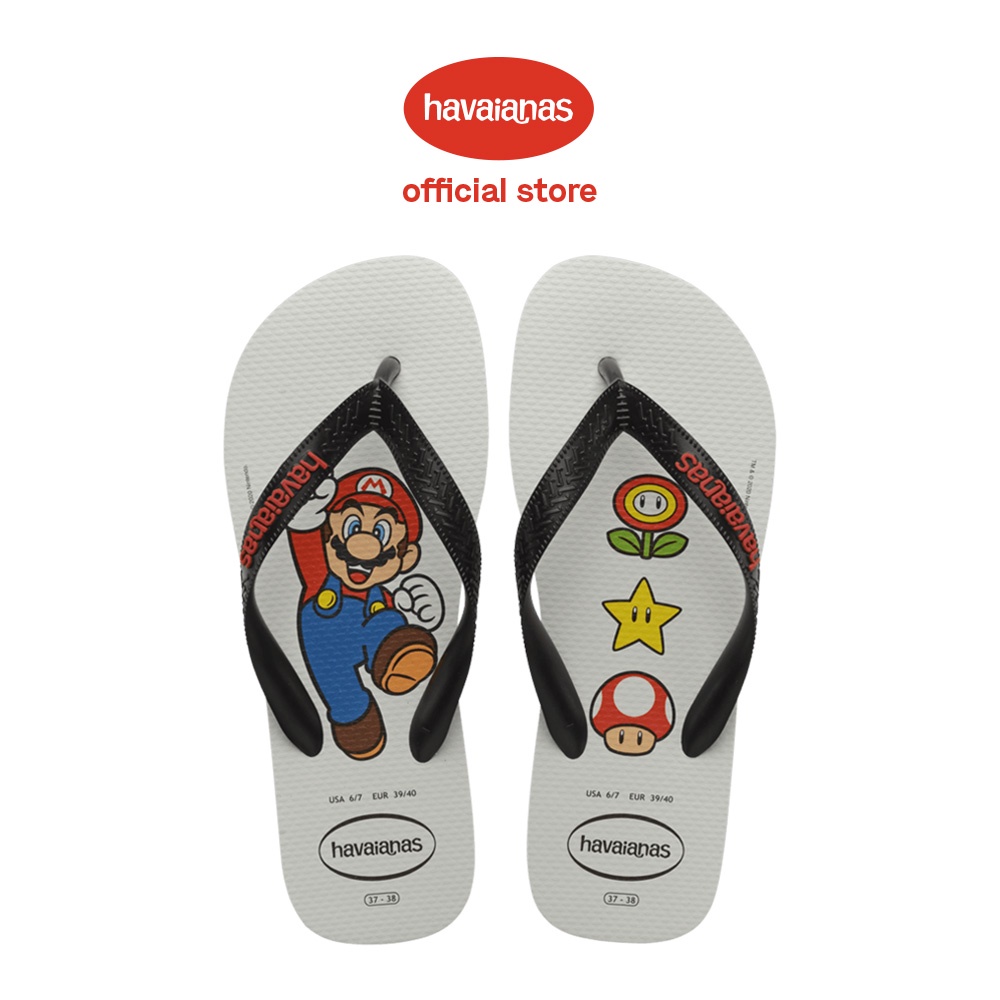 Havaianas Kids Mario Bros Flip Flops White Black Shopee Malaysia