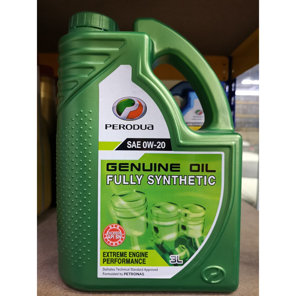 Perodua 0w20 Fully Synthetic Engine Oil 4L + Free Engine Oil Filter
