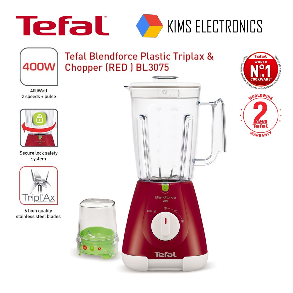 TEFAL Blendforce Blender & Chopper Red (BL3075) Shopee Malaysia
