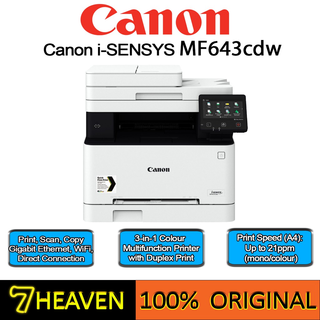 Canon imageCLASS MF643Cdw A4 Color Laser Printer ( Print, Scan, Copy ...