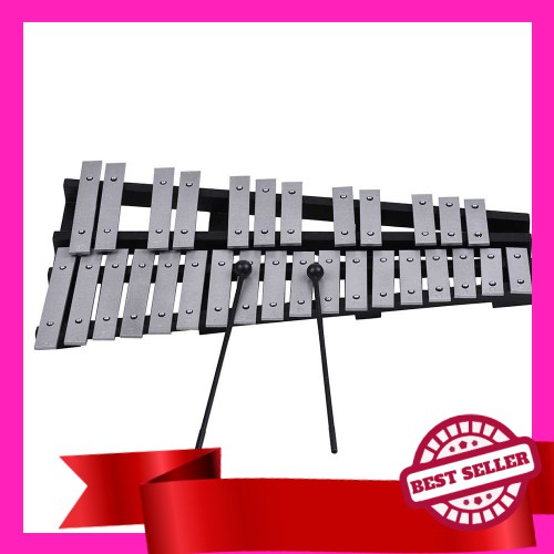 Foldable 30 Note Glockenspiel Xylophone Wooden Frame Aluminum Bars