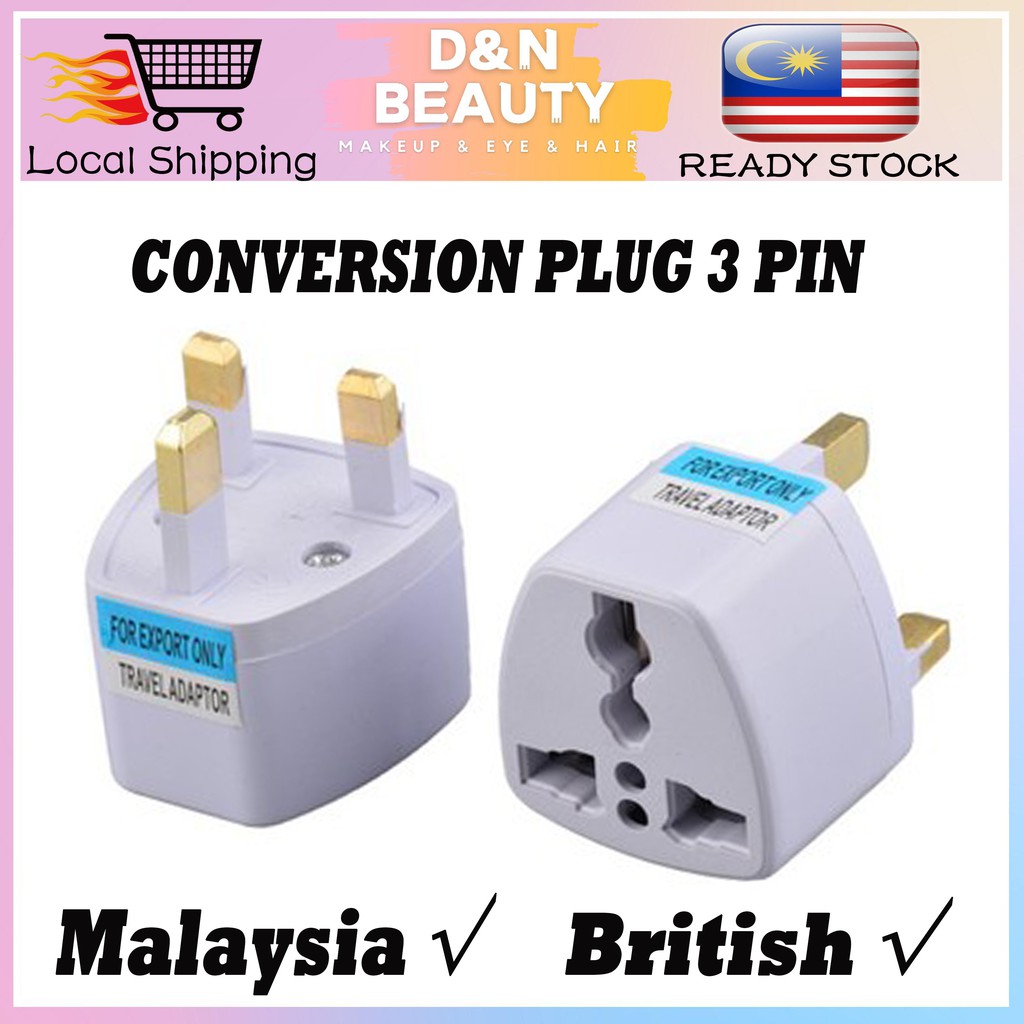 🇲🇾READY STOCK Universal 3 Pin Adapter Plug Malaysia China British ...