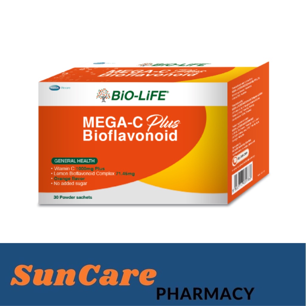 Bio-life Mega C Plus Bioflavonoid {30 Powder Sachets} (Exp Date: 09/ ...