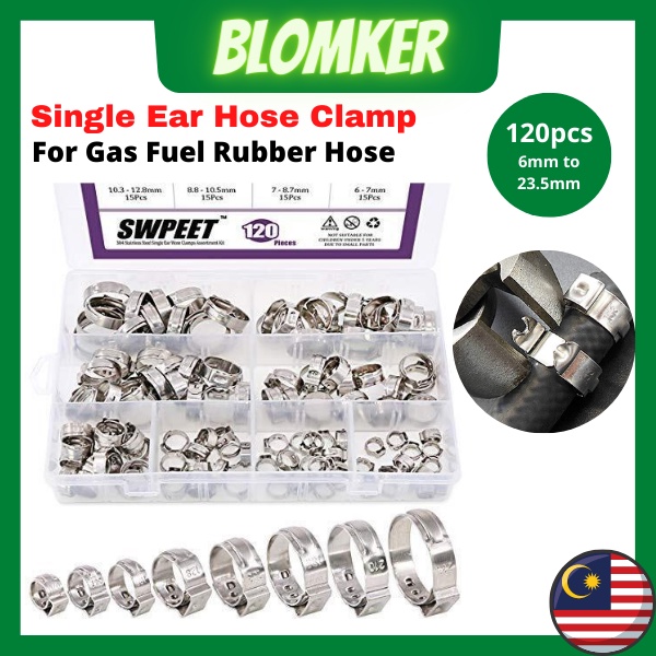 Premium 133SL Stainless Steel Single Ear Stepless Hose Clamp