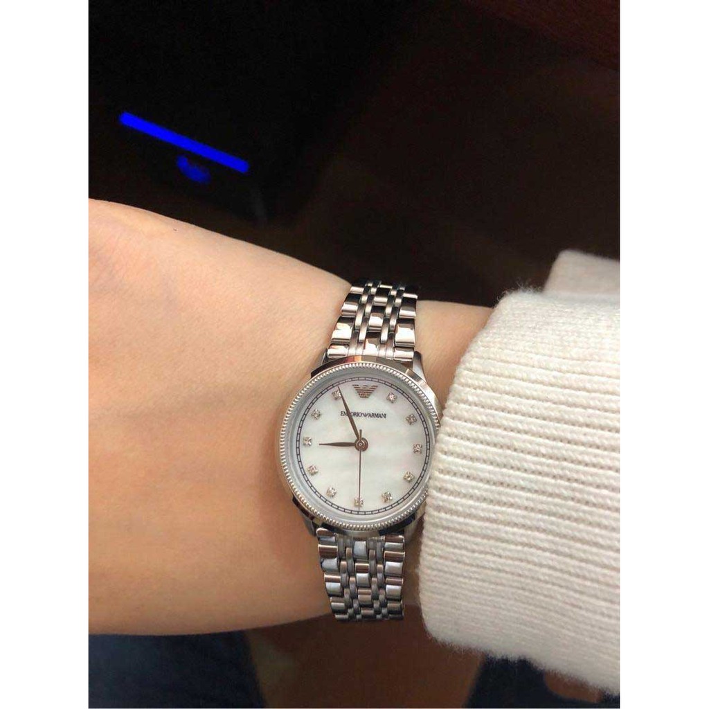 100 Original Emporio Armani Ladies AR1803 Classic Mother of Pearl Dial Stainless Steel Watch 2 Years Warranty Shopee Malaysia