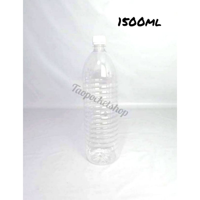 [24pcs/ctn] 1500ml PET Plastic Mineral Water Empty Bottle/Round Plastic ...