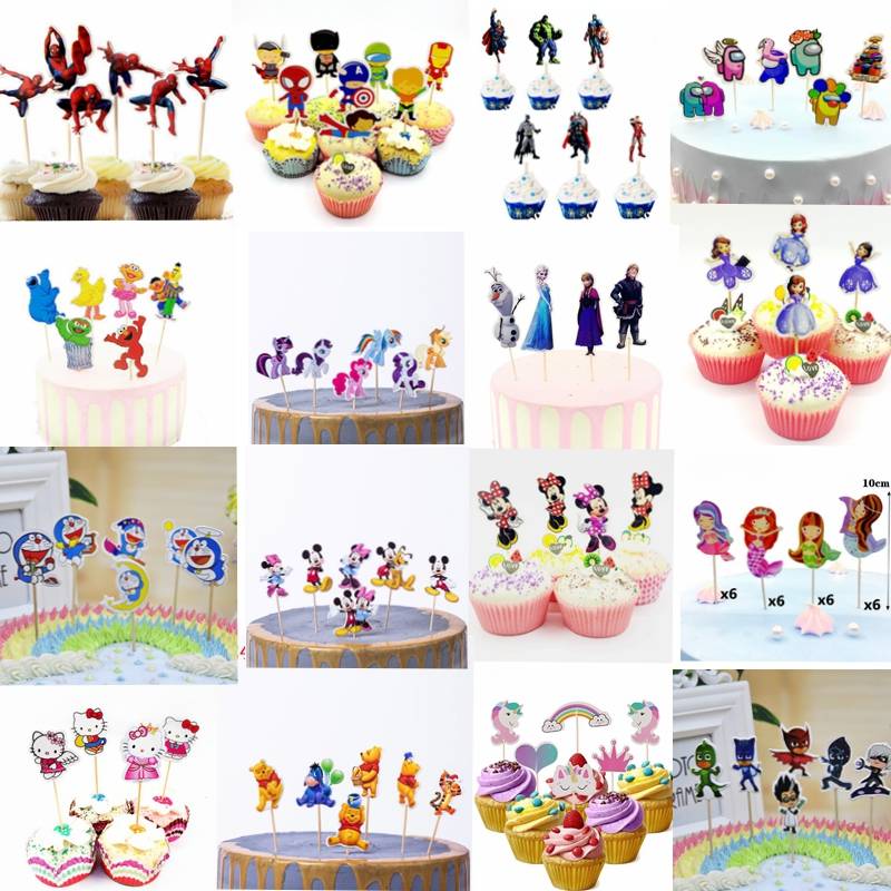 24PCS Pretty Fairy Cake Decorations Kids Birthday Party Cake Cupcake Toppers