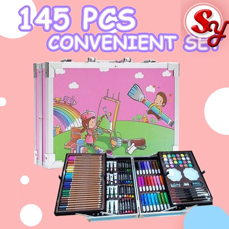145pcs Art set Aluminum Case Painting Pen Painting Tools Stationery Set