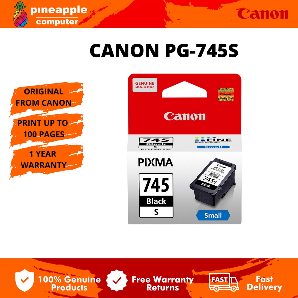Canon PG-745S Black Genuine Ink Cartridge For iP2870S/MG2577S/3070S ...