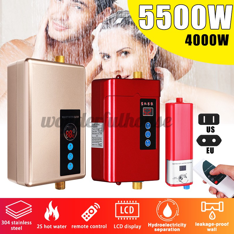 4000W Electric Tankless Instant Hot Water Heater Under Sink Tap ...