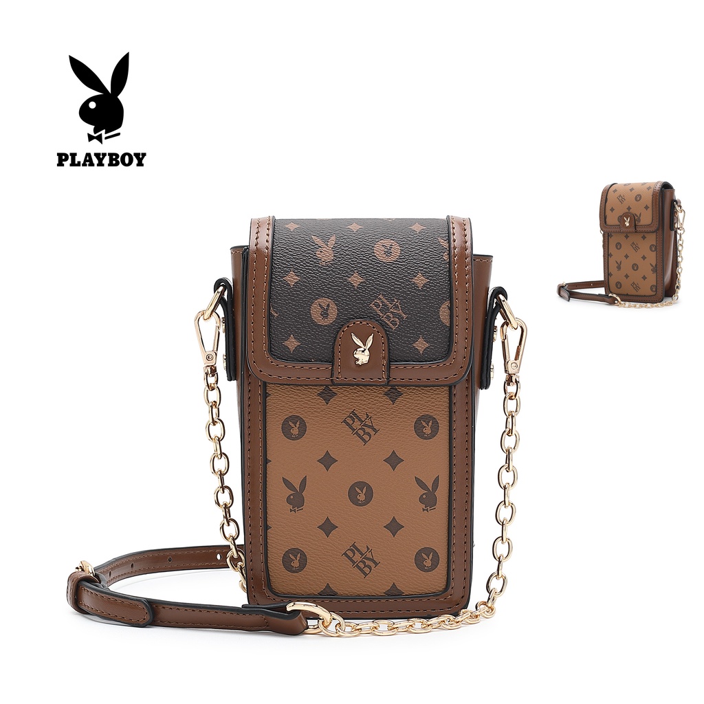 Playboy Ladies Monogram Chain Sling Bag BUQ 7944 Multi Color | Shopee ...