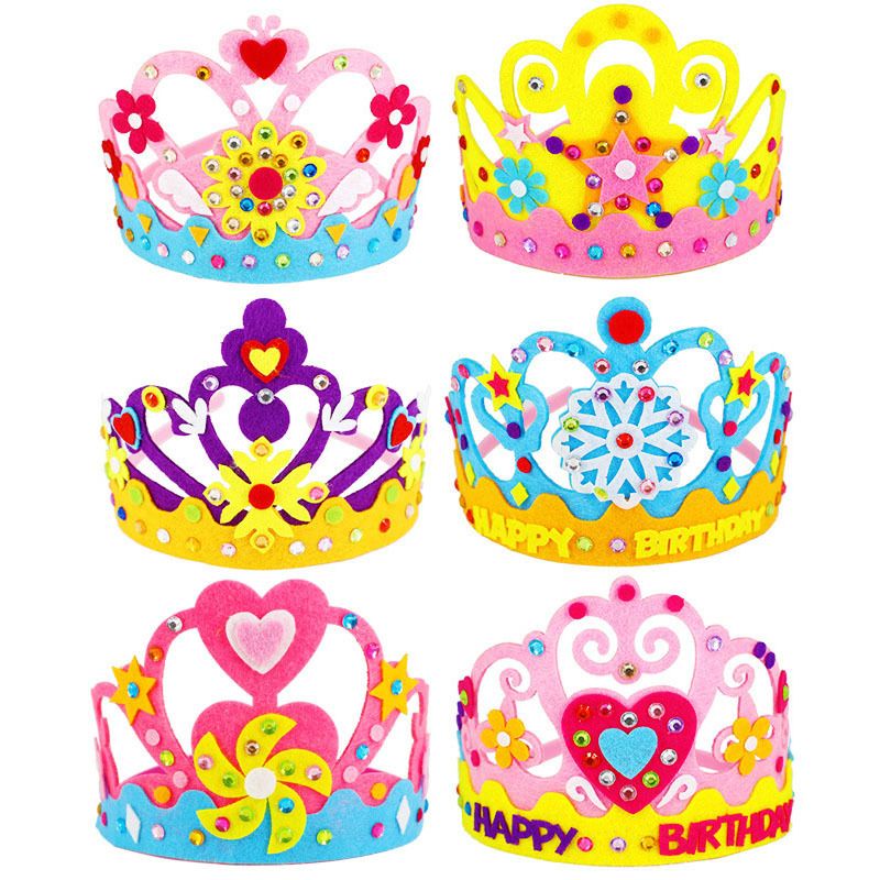 👑Busy Kids👑Kids DIY birthday crown/non woven crown with head band ...