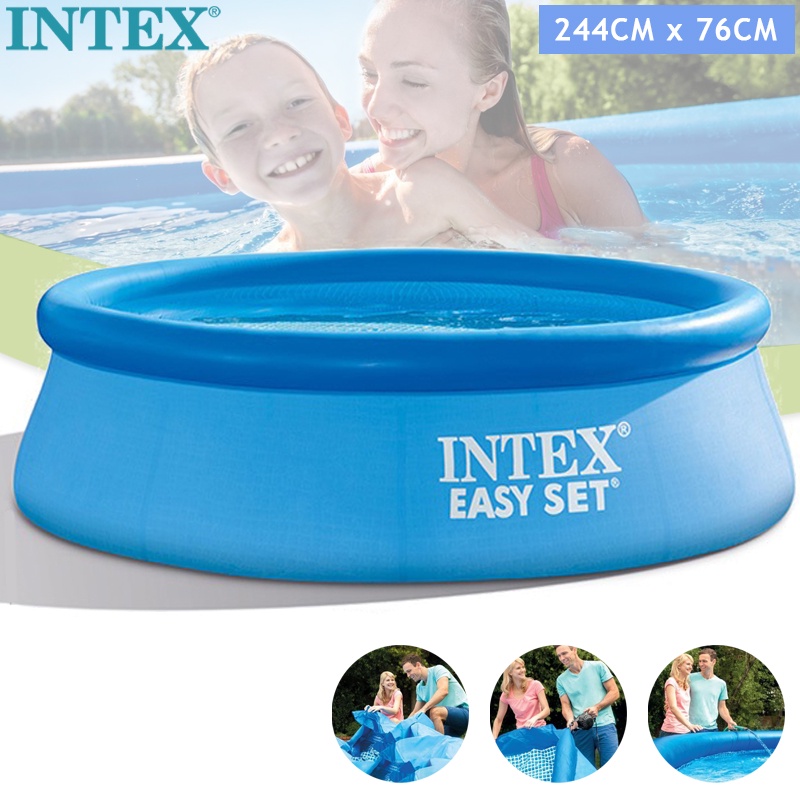 INTEX 28110 (NP122) EASY SET Pool 244 X 76cm Large Size Inflatable ...