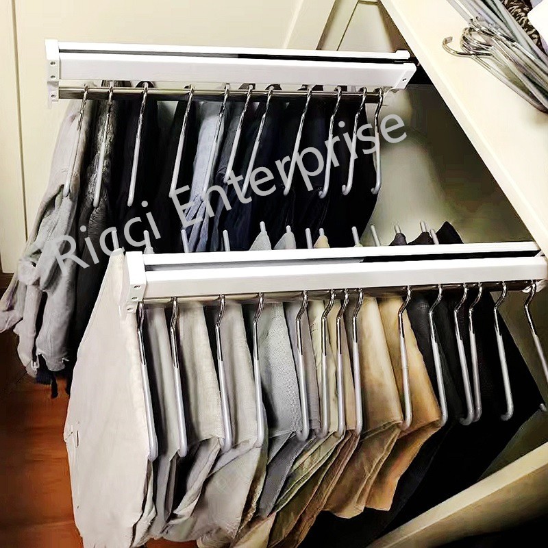Cold Rolled Pull Out Wardrobe Rack Heavy Duty Trouser Pant Cloth Closet ...