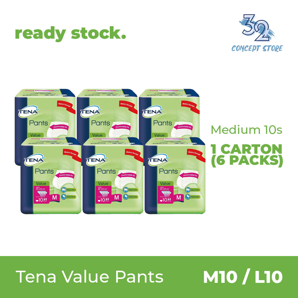 Tena Pants Value M10 1carton6packs L10 1carton8packs Shopee