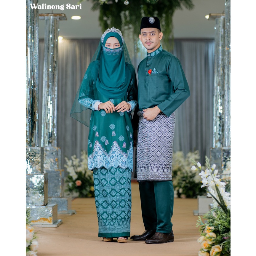 BAJU KURUNG SONGKET | BAJU KURUNG Bridal Set Walinong Sari In Emerald ...