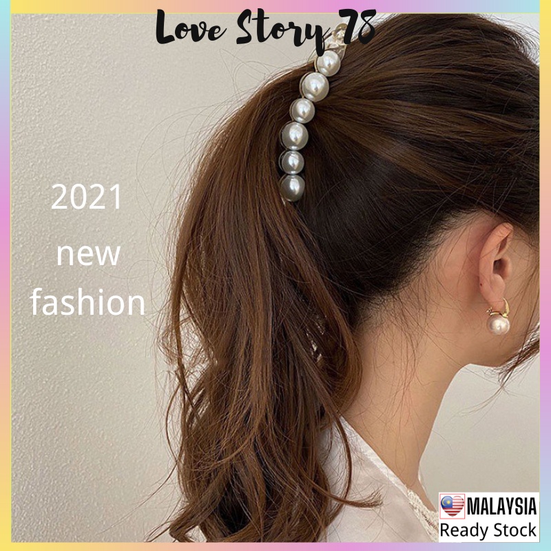 LOVESTORY Korean INS Pearl hair clip Fashion accessories women cute ...