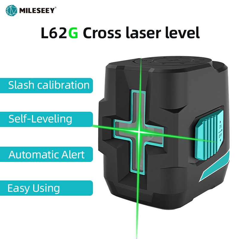Mileseey L62G 2Line Green Laser Level, Mini Portable, Automatic Level