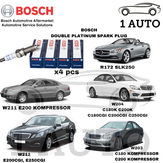 thumbnail interactive-video image 1 of Bosch Double Platinum Spark Plugs (6 Pack) For Mercedes Benz C250 - YR7MPP33 / 004159180326 1 of 4