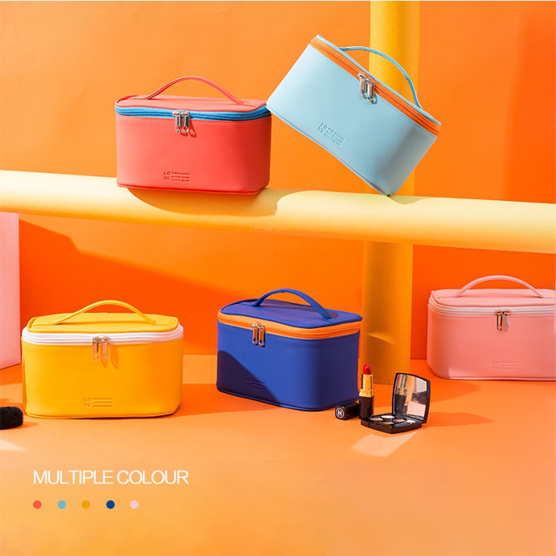 PU portable cosmetic bag large capacity storage box makeup bag cosmetic