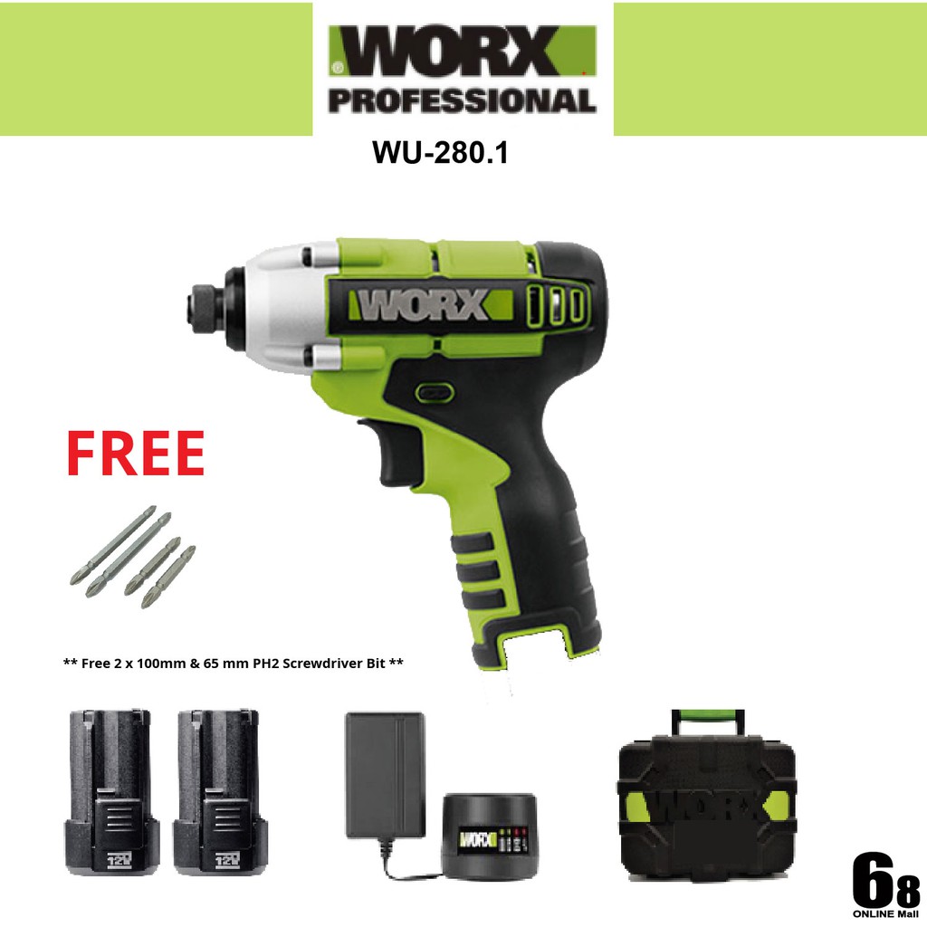 WORX PROFESSIONAL CORDLESS Impact Driver WU280.1 Shopee Malaysia