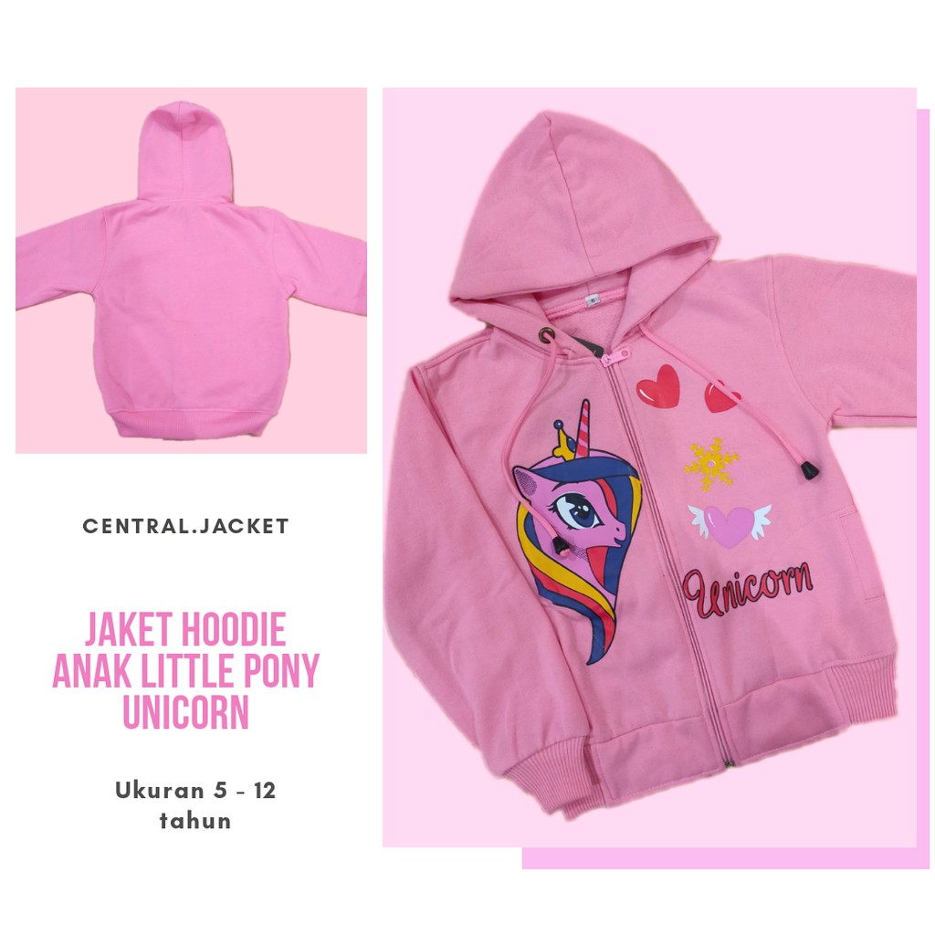 Unicorn Pony Girls Jacket Thick Winter Children's Hoodie Sweater