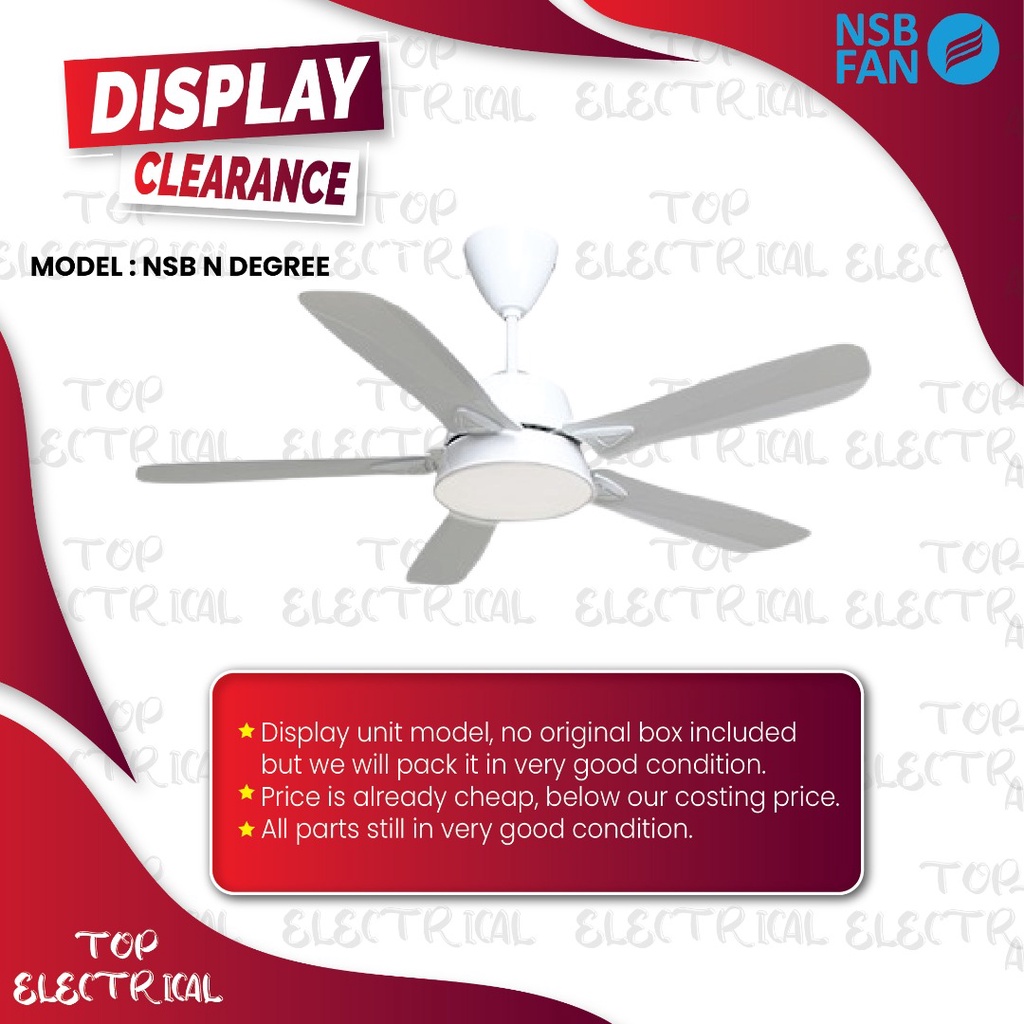 [DISPLAY CLEARANCE] NSB CEILING FAN N˚ 56” WITH 3 SPEEDS REMOTE ...