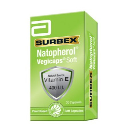 SURBEX Natopherol Vegicaps Soft Vitamin E 400IU (30's) | Shopee Malaysia