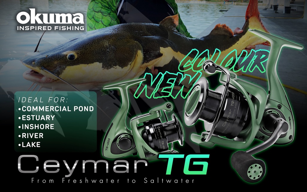 Okuma TG-500 Ceymar Tactical Green Spinning Reel In Stock!