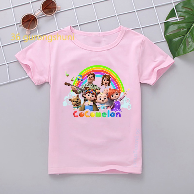 Cartoon Pink Graphic Tee cute Kawaii baby boy Tshirts Kids T