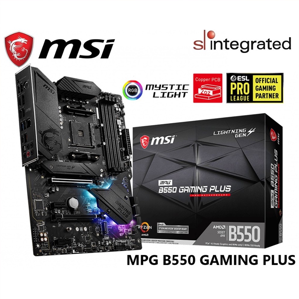MSI MPG B550 GAMING PLUS AM4 Gaming Motherboard