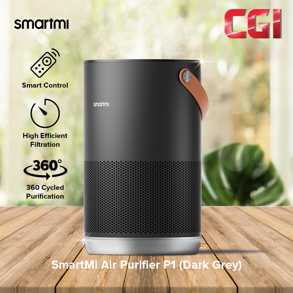 SmartMi Air Purifier P1 HEPA Filter Smart App Control-ZMKQJHQP11 (Dark ...