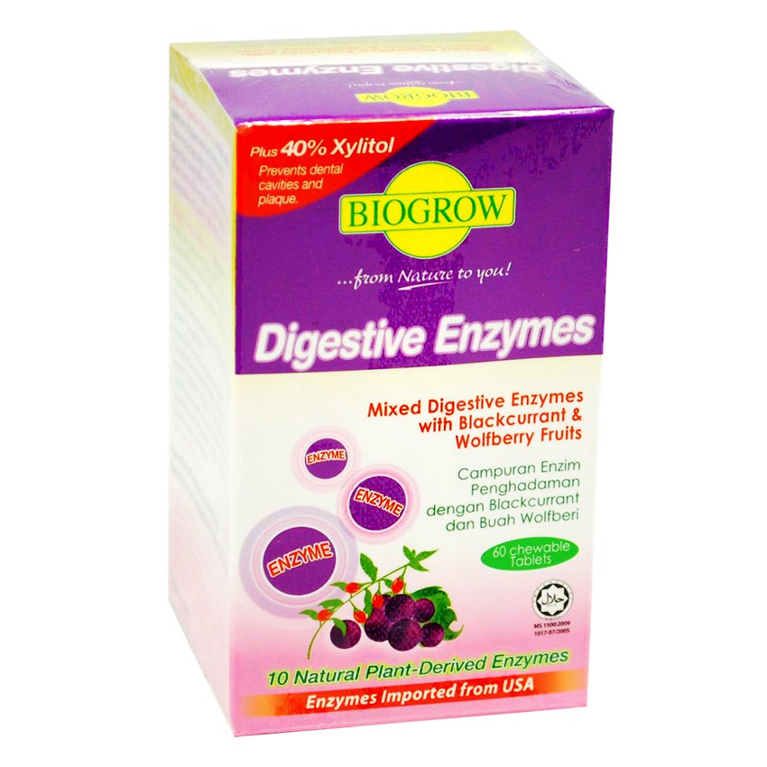 Biogrow Mixed Berries With Multi Enzymes (60 chewable tabs) Shopee