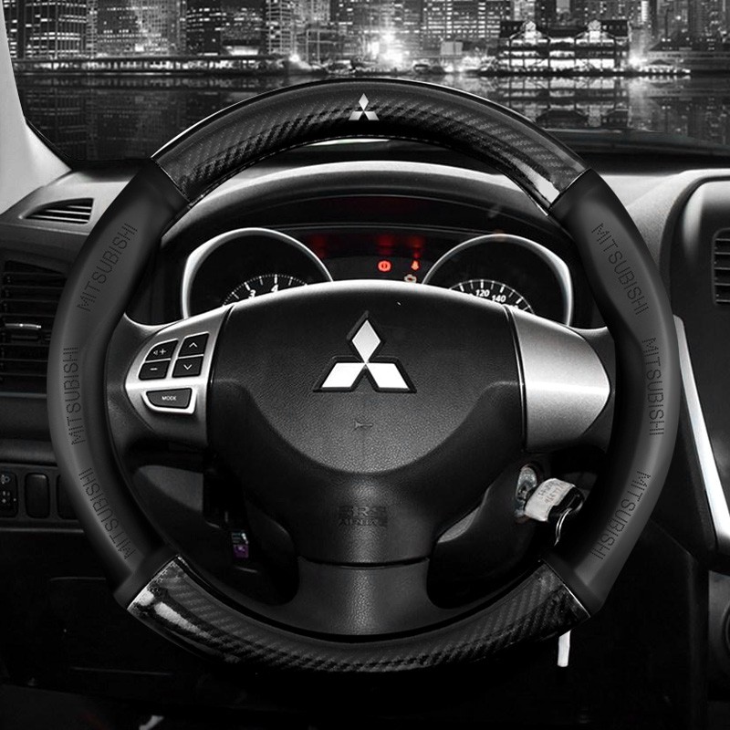 Carbon Fiber Leather Car Steering Wheel Cover Mitsubishi Triton