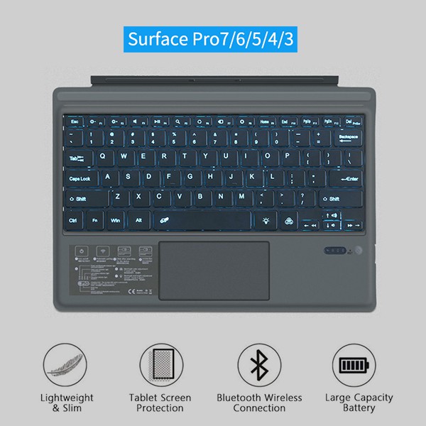 Microsoft Surface Pro 7+/7/6/5/4/3 Wireless Bluetooth Keyboard Type ...