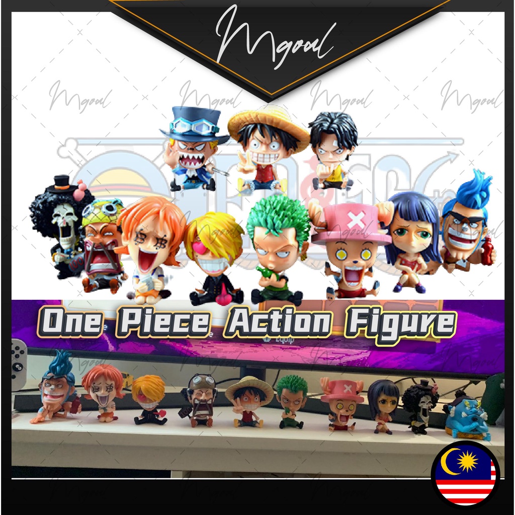 One Piece Action Figure One Piece Q Version Straw Hat Pirates Anime Figure Luffy Ace Zoro Sanji 9068