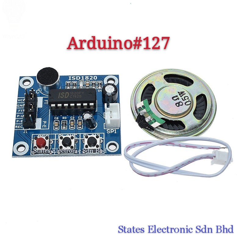 Arduino127 ISD1820 Voice Record Sound Module with Speaker Shopee