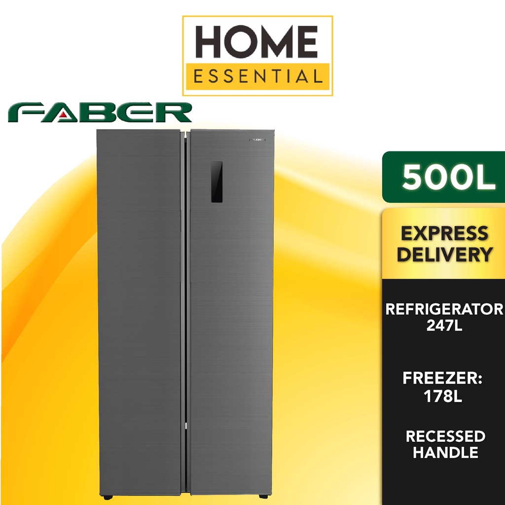 Faber 500L Side by Side Inverter Refrigerator LUSSO SBS-500DG Fridge ...