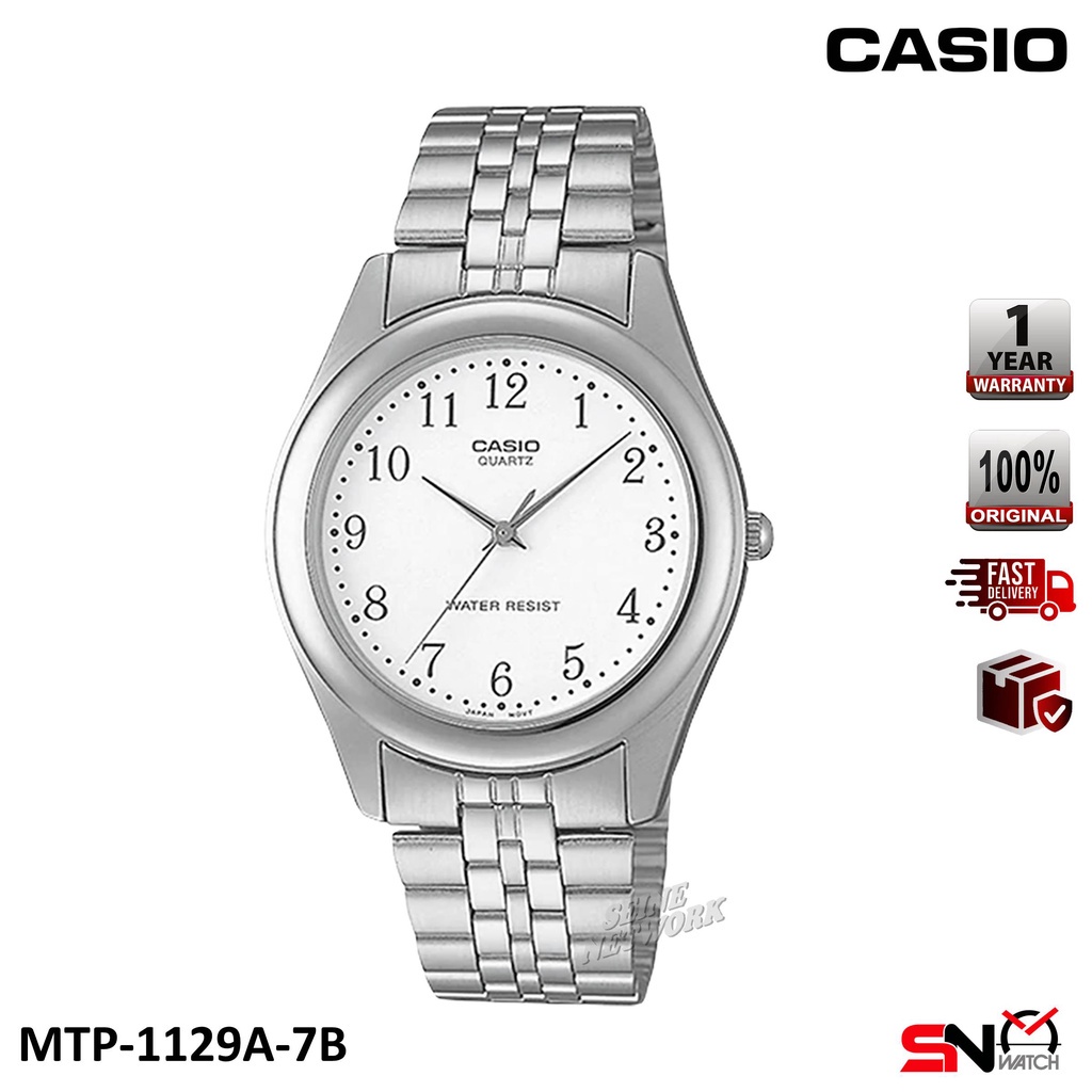 Casio MTP 1129A Fashion Quartz Analog Silver Stainless Steel Band Men s Watch Jam Tangan Lelaki Shopee Malaysia