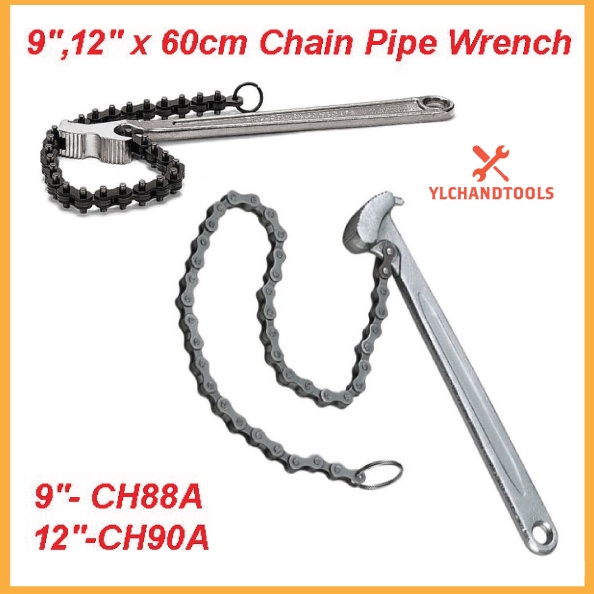 HEAVYDUTY CHAIN PIPE WRENCH ( OIL FILTER WRENCH )9'',12'' Shopee