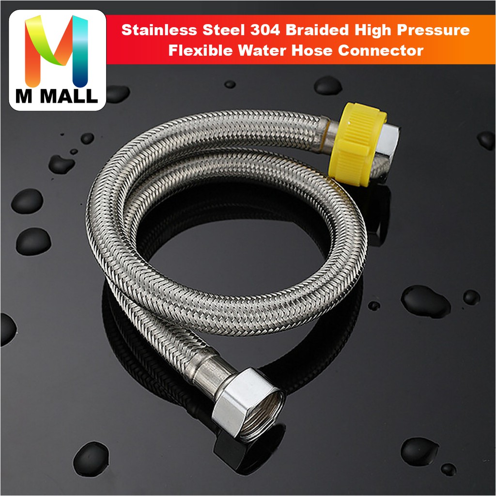 Stainless Steel 304 Braided High Pressure Flexible Water Hose Connector ...