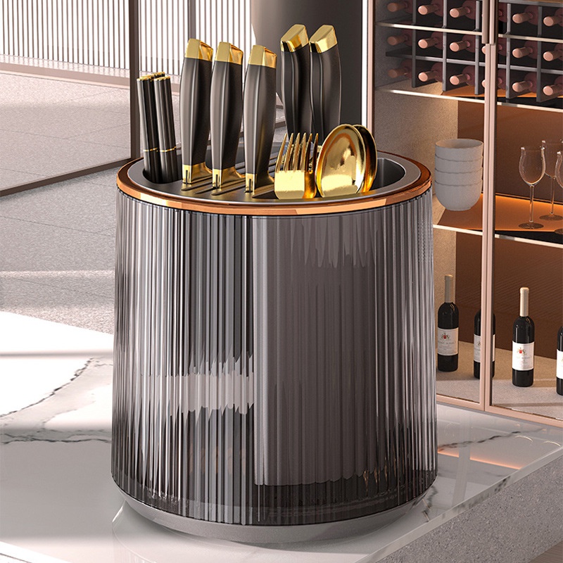Transparent Rotatable Knife Chopstick Drain Storage Rack ...